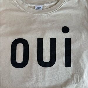 Clare V - 100% Cotton T-Shirt “Oui” Size Small